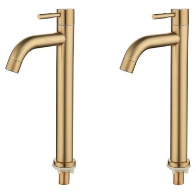 Brush Gold Single Cold Basin Faucet 304 Material Basin Mixer Bathroom Sink Faucet Water Wash Mixer Tap