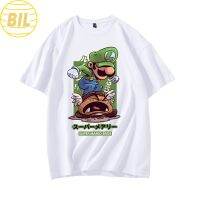 BIL T-shirt  เสื้อยืดใส่สบาย  เสื้อเเฟชั่นชาย  [ ซื้อ 3 ชิ้น ลด 3% ] เสื้อยืดผู้ชายผ้าฝ้าย 100% แขนสั้น แฟชั่นฮิปฮอป   Super Mario Bros - การพิมพ์ตัวอักษรลายการ์ต_08