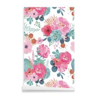 ❈┇♠ Peel and Stick Wallpaper Removable Floral Cactus Pink Navy Flower Vinyl Self Adhesive Prepasted Decorative For Bedroom Cabinets