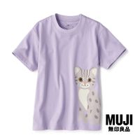 มูจิ เสื้อยืดคอกลมแขนสั้นพิมพ์ลาย เด็ก- MUJI Print Short Sleeve T-Shirt (Kids 110-150)