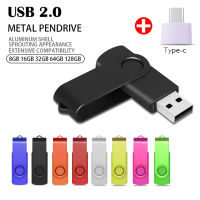 แฟลชไดรฟ์ USB 2.0ความเร็วสูงไดรฟ์ปากกาสีน้ำเงิน64GB U Stick 32GB 16GB 8GB Pendrive Flash Disk สำหรับ Android Micropc พร้อมอะแดปเตอร์