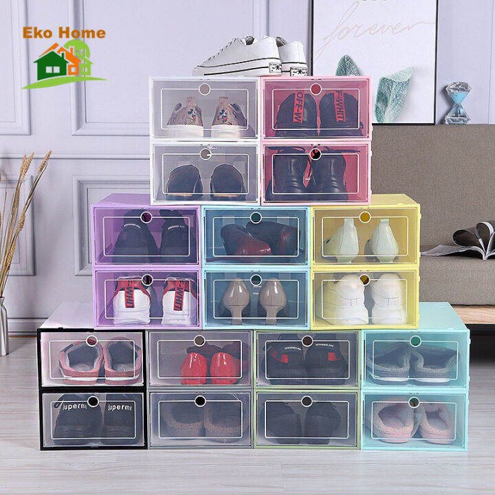 Big Size Shoes Box Candy Color Shoe Box Foldable Drawer Case Storage ...