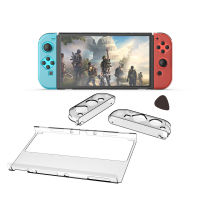 Narsta สำหรับ Nintendo สวิทช์ OLED คอนโซลและ Joycons Crystal Clear Shell 3 In 1ฝาครอบเคสพีซี Skin Guard ฟิล์มกรองบรรเทา