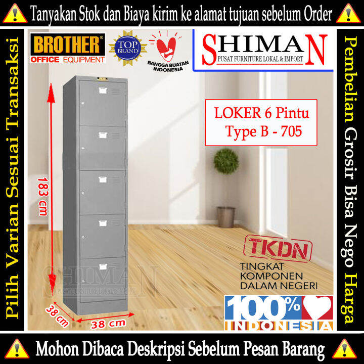 Lemari Loker Besi 5 Pintu B 705 BROTHER | Lazada Indonesia