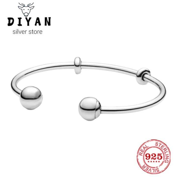 925-fit-original-sterling-silver-charm-open-bracelet-womens-party-evening-party-daily-luxury-high-grade-jewelry-accessories