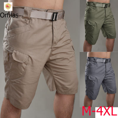 Orfilas 🚛🚛กางเกงคาร์โก้กันน้ำกางเกงขาสั้นสินค้ายุทธวิธี Mens Military Army Cargo กางเกงคาร์โก้ขาสั้นผู้ชาย,บทเรียนยุทธวิธี M-4XL!! กางเกงขาสั้นผู้ชาย