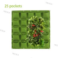 Plant Pot 25 Pockets Wall Hanging Planting Bags Green Grow Bag Planter Vertical Garden Vegetable Living Bonsai Flower YB23TH