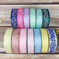 5 Yards 25mm Flower Printed Satin Ribbon For DIY Hair Bow Christmas Party Wedding Decoration Gift Packing Ribbons For Crafts Gift Wrapping  Bags