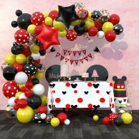 1set Mickey Head Latex Balloons Pink Garland Arch Kit Number Globos Baby Shower Birthday Party Decoration Kids Toy