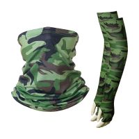 【CC】 1 Set Cooling Arm Sleeves Cover Cycling UV Protection Face Bandana Scarf