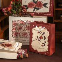 [COD] Small rose flower cosmic gift bag size hand-held literary ins with hand paper