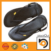 BlackOut Flipper Slingback / พื้นจุดเล็กทองดำ(หูดำ)