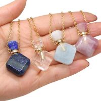 Perfume Vial Bottle Pendant Stone Diffuser Necklace for Jewelry