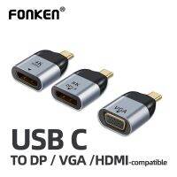 FONKEN OTG Type C ไปยังตัวแปลงวีจีเอ Hdmi-Compatible Dp Otg USBC Converter แล็ปท็อปจอภาพโทรศัพท์ออกวิดีโออะแดปเตอร์ USB-C