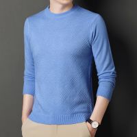 Mens Pullover Sweater Round Neck Long Sleeved Diamond Casual Daily Knitted Sweater