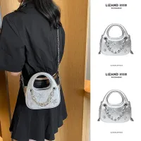 High-end niche crossbody bag for women 2023 summer new silver chain armpit bag versatile shoulder crossbody bag 【JYUE】