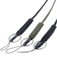 Lanyard for key Military Grade Utility Necklace Paracord Lanyard Keychain Whistles Cord Wrist mobile Strap Parachute Rope Badge