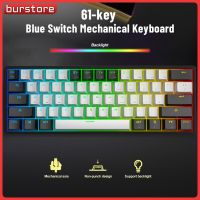 Burstore แป้นพิมพ์แบบมีสาย K620แกนสีเขียวแกนสีแดงไฟเกม Esports คีย์ Type-C61แล็ปท็อป