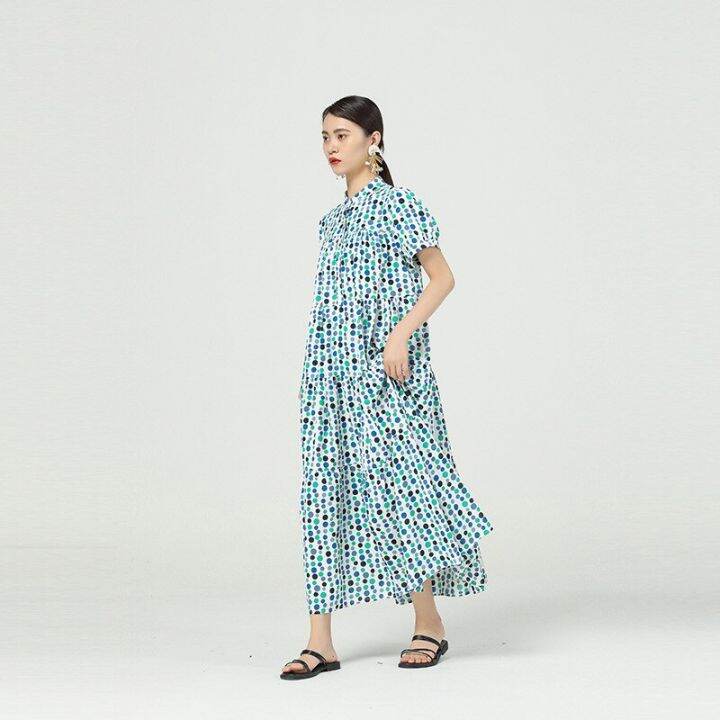 xitao-dress-fashion-women-loose-printed-casual-shirt-dress