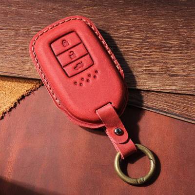 Crazy Horse Leather Car Key Case Cover Shell for Honda CRV CR-V Fit Civic Accord HR-V HRV City Odyssey XR-V Pilot Freed Jazz