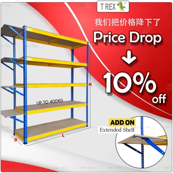 NEW T Rex 5 Tiers Warehouse Boltless Rack / Store Room Storage Rack