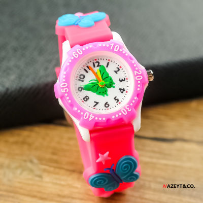นาฬิกา3D เด็กรูปผีเสื้อของเด็กผู้หญิงนาฬิกาข้อมือของขวัญวันเกิด0000