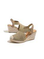 Bandage Sandals Linen Cross Strap Rubber Hemp Rope Wedge Shoes For Women TDL28ABR