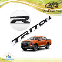 โลโก้ แปะฝากระโปรงหน้า สีดำด้าน "TRITON" อักษรสูง 3.5cm Mitsubishi  Aftermarket Parts L200 Triton 4x2 4x4 ประตู ปี2015 - 2019 มีบริการเก็บเงินปลายทาง