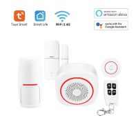 Smart Life Alarm System For Home WIFI Security Alarm Host With Door And Motion Sensor Tuya Smart App Control Work Alexa Google