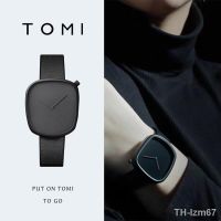 ⌚ นาฬิกา [small] TOMIs pebbles quartz watch fashion belt table contracted square watch men and women