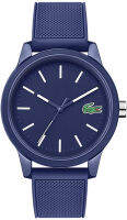 Lacoste Mens L.12.12. Quartz TR90 Case and Rubber Strap Casual Watch, Color: Blue (Model: 2010987)