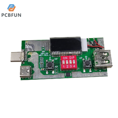 pcbfun USB C PD โมดูลทดสอบแรงดันไฟฟ้ากระแสตรงแบบทริกเกอร์28V-5A 5A ไฟปรับได้140W Papan Ujian ชาร์จเร็ว Type-C