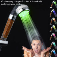 Zloog Top Round LED Rainfall Shower Head Automatically RGB Color-Changing Temperature Sensor Showerhead Ceiling Mounted Shower