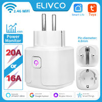 16A Tuya Smart Plug Power Monitor ซ็อกเก็ต WiFi,แอป Smartlife,ทำงานร่วมกับ Alexa, Home, Alice, Smart Things Smart House