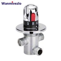 Chrome Thermostatic Brass Mixer Valve Brass Cartridge Mixer Valve Hot Cold Water Temperature Control Mixer Bathroom Accessories