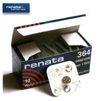 Velashop ถ่านนาฬิกา ถ่านกระดุม Renata 364 (SR621SW) Watch batteries Silver Oxide 1.55V (SWISS MADE) 1 กล่อง บรรจุ 10 ก้อน