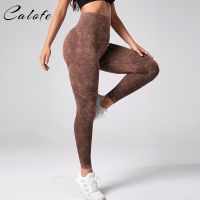 【CC】 Washing Leggings for Squat Proof Seamless Scrunch Butt Waist Sport Pants Workout Tights Gym Pant