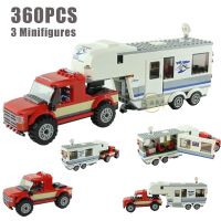 City Series Parent-Child Camping Car 360PCS Mini Model Self-locking Building Blocks Childrens Toy Birthday Christmas Gift Building Sets