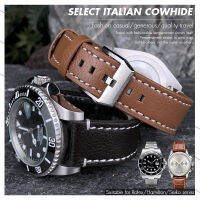 20มม. 21มม. 22มม. คุณภาพสูง Cowhide หนัง R นาฬิกา Fit สำหรับ Rolex Seiko สีดำสีน้ำตาลนาฬิกาสายคล้องเครื่องมือ