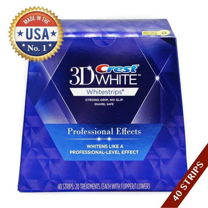 Crest 3D White Professional Effects Whitestrips (40 Strips/ 20 ...