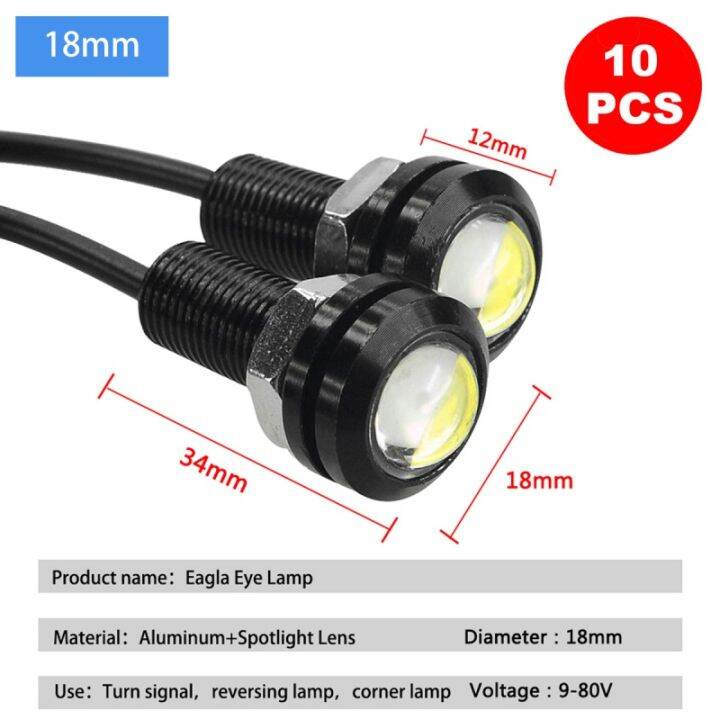 10ชิ้น12โวลต์-led-e-agle-eye-drl-18มิลลิเมตร22มิลลิเมตรพลังงานสูง-smd-กลางวันวิ่งไฟรถตัดหมอกหลอดไฟสำรองข้อมูลย้อนกลับที่จอดรถเลี้ยวโคมไฟ