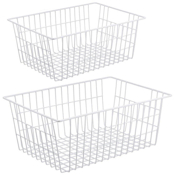 2-pack-wire-storage-baskets-farmhouse-metal-wire-basket-freezer-storage-organizer-bins-with-handles