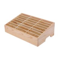 24 Grid Wooden Storage Box Organizer Mobile Phone Holder Stand Storage Box Phone Holder Display