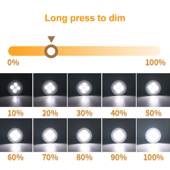 rebrol-ไฟ-led-puck-ไฟพร้อมรีโมทคอนโทล-แบตเตอรี่ไร้สายใช้ใต้ตู้13สีไฟกลางคืนลดแสง10ระดับสำหรับห้องครัวผ้าคลุมกันฝุ่น