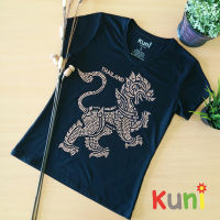 K96 เสื้อยืดใส่ได้ทั้งผู้ชายและผู้หญิง ทรง Unisex ลาย Thai Lion crystal t-shirt  by kunibrand