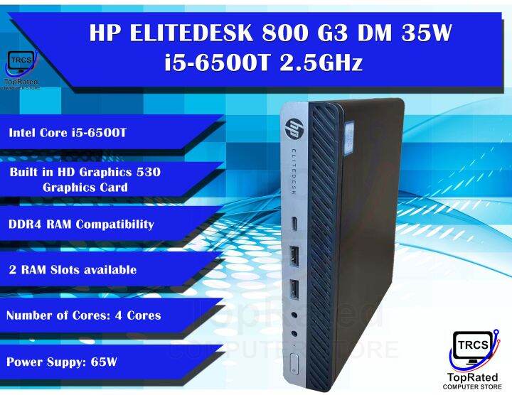 HP ELITEDESK 800 G3 DM 35W Mini Desktop i5-6500T 6th Gen 2.5GHz 8GB ...