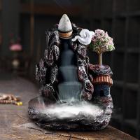 Backflow Incense Burner Resin Backflow Waterfall Smoke Innovative Sandalwood Tower Incense Burner Household Decor Accessories