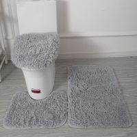 Set Of 3 Bathroom Bath Mat Set Bathroom Rug Shower Carpets Set Toilet Soft Non Slip Bath Mat Toilet Lid Cover Floor Mats
