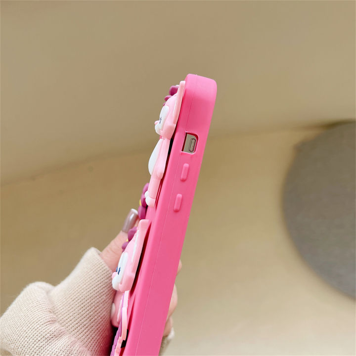 รูปแบบซิลิโคนคลาสสิกที่ยอดเยี่ยมแอนิเมชั่นสีสันสดใสสไตล์-crocs-สีชมพูเช่นรูอากาศออกแบบสำหรับ-apple-และ-samsung-iphone-14-13-12-11-pro-max-เคส