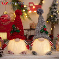 LIZHOUMIL รูปแกะสลักโนมส์พร้อมโต๊ะบนไฟ Led เครื่องประดับคริสต์มาสสำหรับการตกแต่งคริสต์มาส